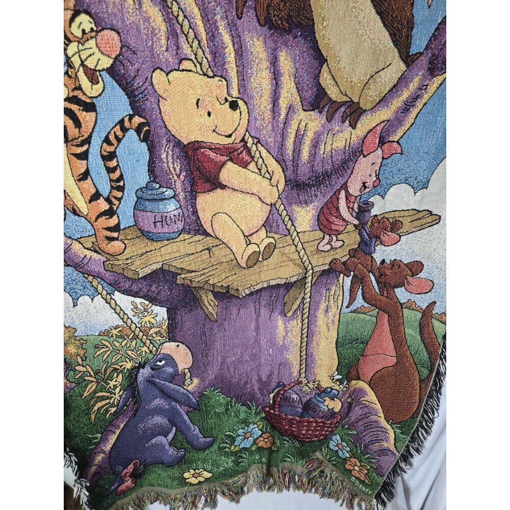 Winnie The Pooh And Friends Throw Blanket Tapestry Pooh 100 Acre Collection RARE - Picture 12 of 16